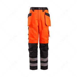 High vis carpenter trousrs Custom Hi Viz Vis Reflective Tapes Yellow Trousers Kneepad Men High Visibility  Safety Work Pants