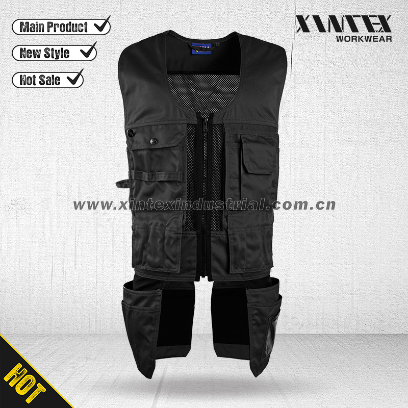 Cotton twill woven fabric carpenter vest for men's /women's  cargo vest  Carpenter workwaer clothing