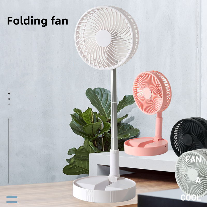 Popular 18 inch Stand Fan Folding Convenience Mini Fan Portable Rechargeable Double Head Retractable Fan