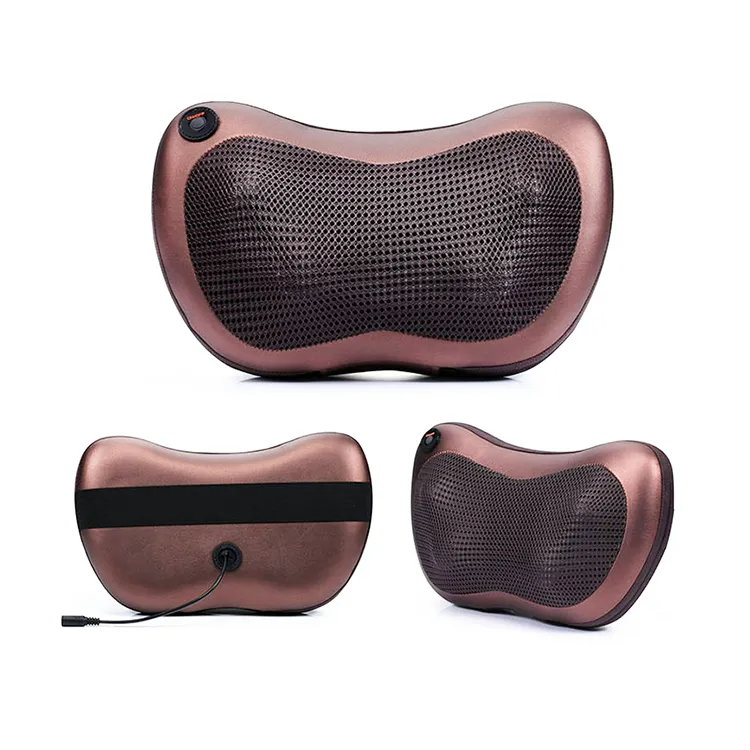 New Design Electronic Massage Pillow Shiatsu Deep Kneading Neck Back  Massager Cushion 8 Rollers with Heat for Car, Home,