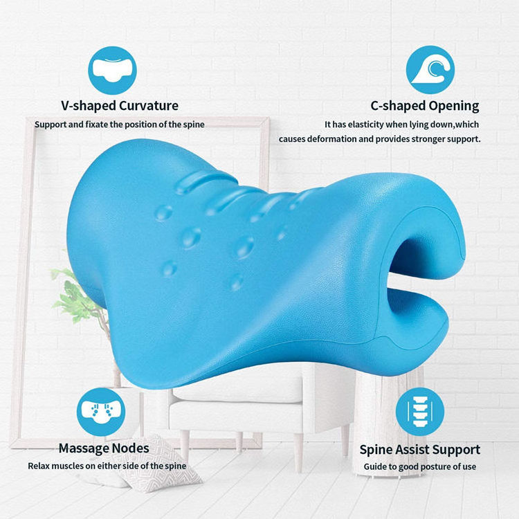 Good Selling Neck Stretcher Neck & Massage Pillow for Neck Pain Relief Cervical Traction Device with  Therapy Pillowcase