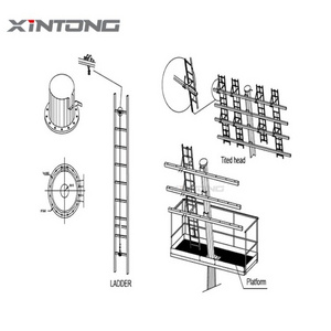 15m 20m outdoor mechanical automatic rising ladder rest platform design polygonal galvanized high mast light pole