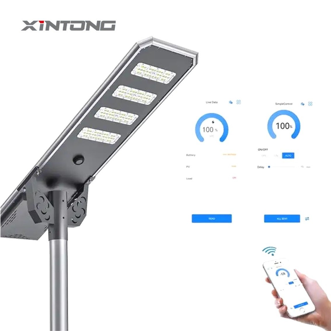 XINTONG IP66 Outdoor All In One Solar Street Lamp 60W 80W 120W Integrated Led Solar Street Light