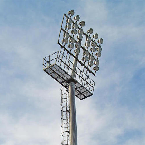 Galvanized Steel Outdoor Stadium High Mast Lamp Pole Cast Iron Basketball Court Light Pole