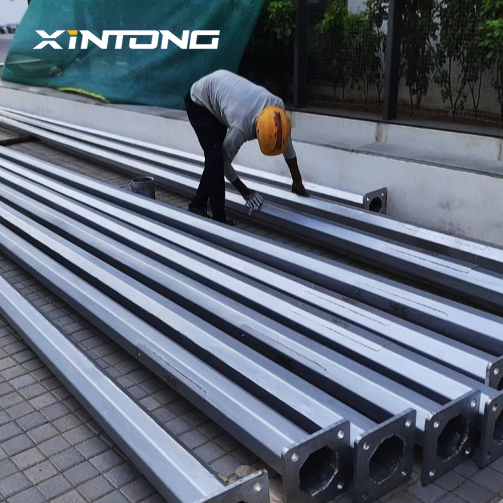 XINTONG High Quality Q235 Hot Dip Galvanised 3M 6M Steel Street Light Pole