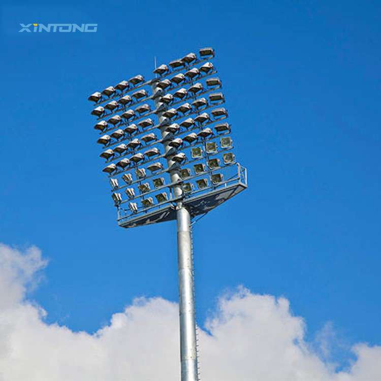 XINTONG 5years warranty white 800w 15m square shape 400w galvanized steel high mast lighting pole