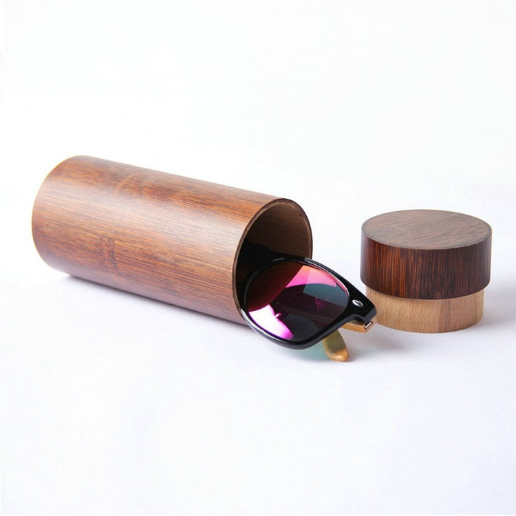 High Fashion Round Eco-Friendly Eyewear Wooden Sunglasses Case, bamboo sunglasses case