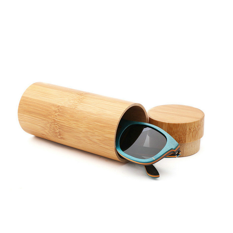 High Fashion Round Eco-Friendly Eyewear Wooden Sunglasses Case, bamboo sunglasses case