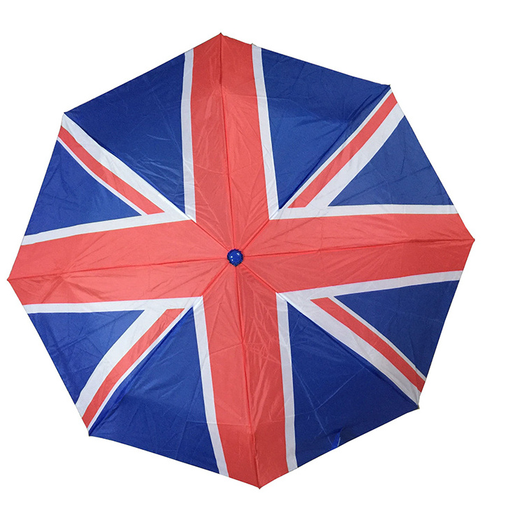 Printing Pattern Promotion gifts Manual Umbrella Promotion Item Cheap Wholesale UK Flag Three Folding Umbrella