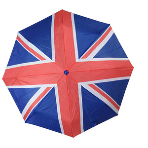 Printing Pattern Promotion gifts Manual Umbrella Promotion Item Cheap Wholesale UK Flag Three Folding Umbrella