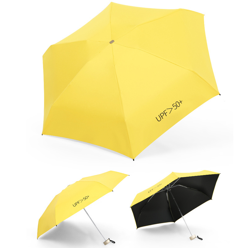 Promotional Gifts Umbrella Colorful 5 Folding Mini Pocket Capsule Umbrella, Women Portable Travel Purse Umbrella