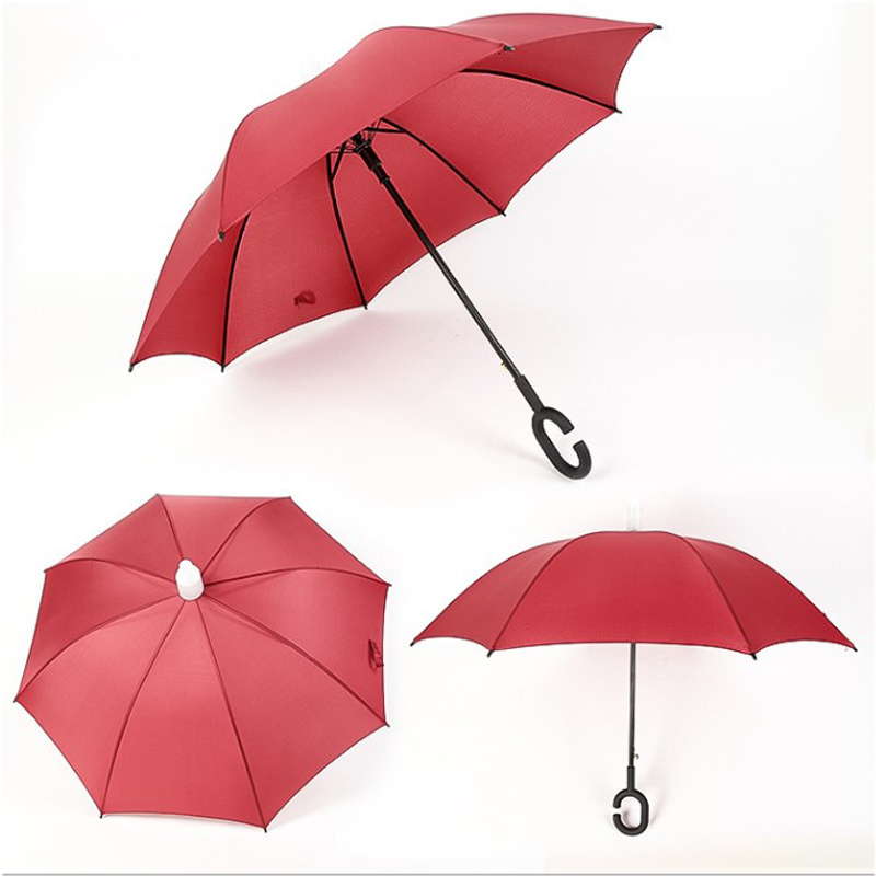 Fantastic Anti Drip Telescopic Rain Umbrella With Plastic Telescope Cover Plastic Rubber Handle C Stick Umbrella