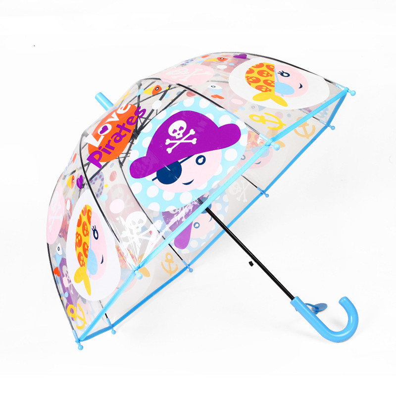 2023 New Manufacturer  19 Inch Animals Cartoon Children Transparent Umbrella Rain Umbrella for Kids