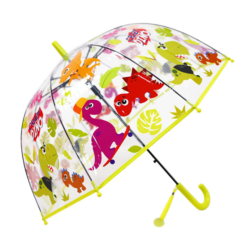 2023 New Manufacturer  19 Inch Animals Cartoon Children Transparent Umbrella Rain Umbrella for Kids