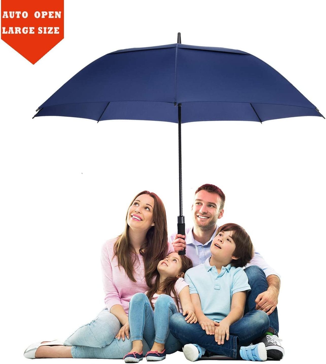 Automatic Open Golf Umbrella Large Oversize Double Canopy Vented Windproof Waterproof Stick Umbrellas for Rain