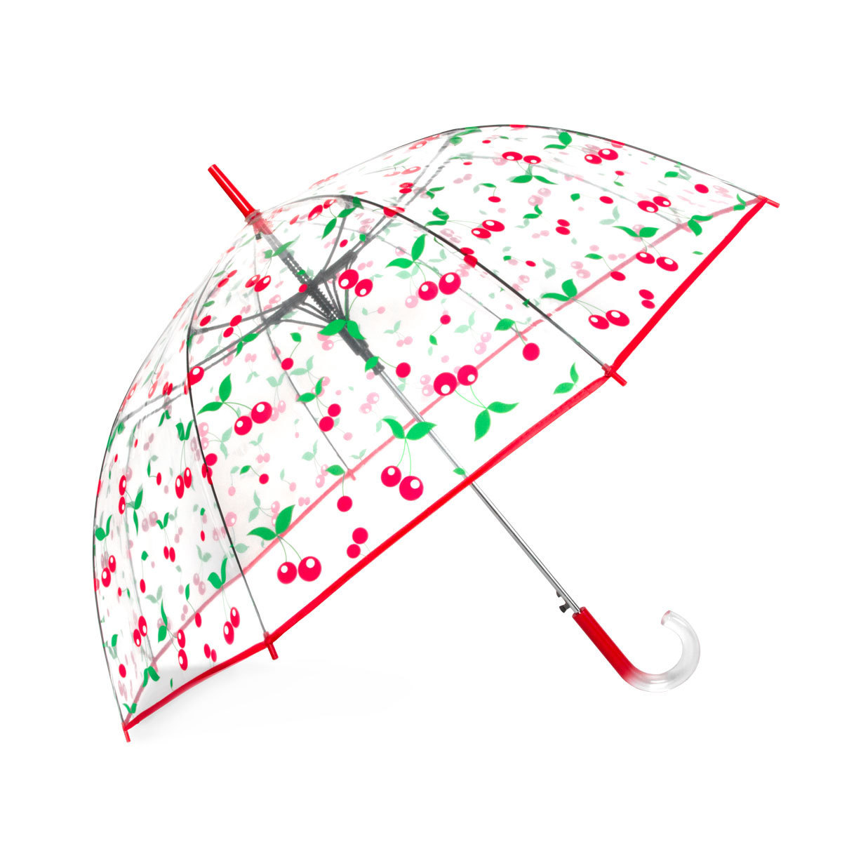 Cute Custom Printing Large Transparent Clear Dome See Through Umbrella with Crystal Clear Handle Bubble POE Umbrella