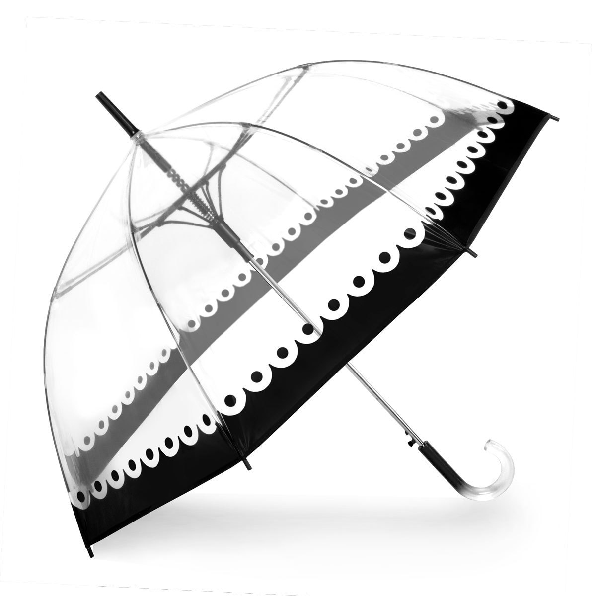 Cute Custom Printing Large Transparent Clear Dome See Through Umbrella with Crystal Clear Handle Bubble POE Umbrella