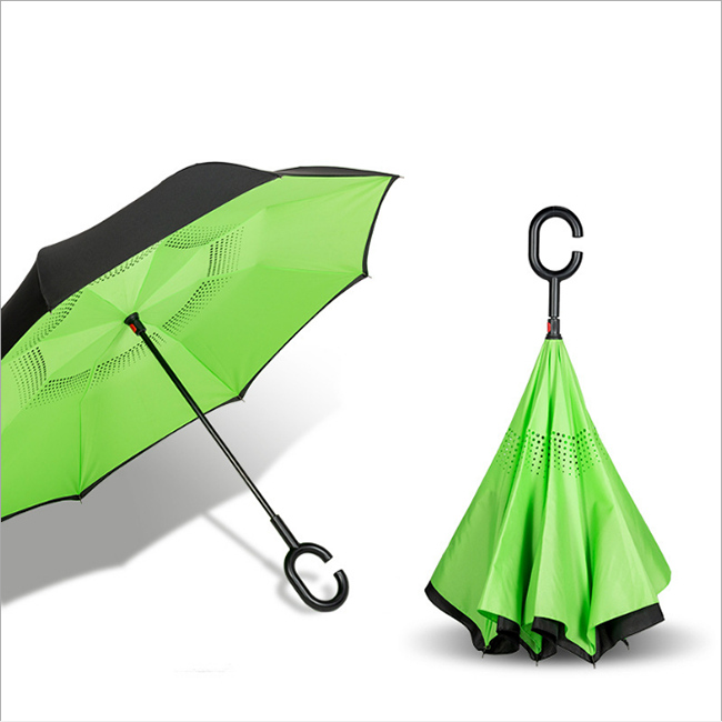 New Design Double Sided Custom Printed Logo Reverse Inverted Upside Down Rain Umbrella For Gift