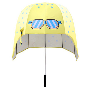 Children's Hat Shape Windproof Dome Hat Promotional Small Helmet Umbrella for Girls Boys