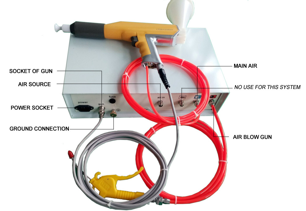 WX-101TC/ Mini Portable Manual epoxy powder Coating Machine with cup gun for Lab test use