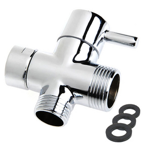 G1/2" Female Inlet x G1/2" Male Outlet, Silver Valve Replacement for T-Adapter Shower Head Arm Diverter Shut-Off Valve