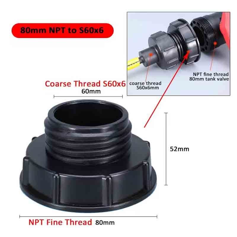 Water Tank NPT 80mm Converter for Stainless Steel Garden Hose IBC Rainwater Fittings Adapter Water Butt outlet adapter