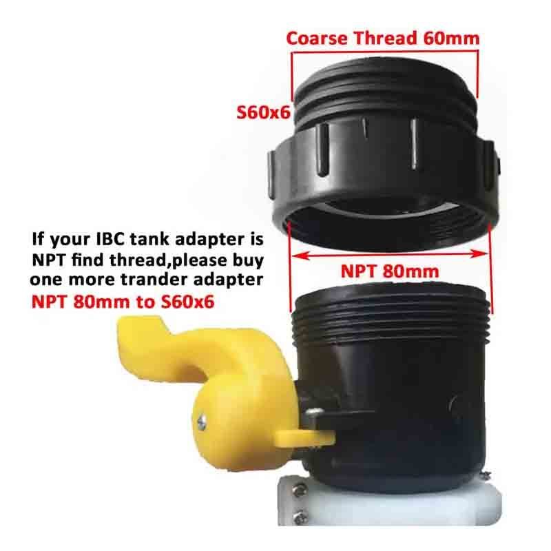 Water Tank NPT 80mm Converter for Stainless Steel Garden Hose IBC Rainwater Fittings Adapter Water Butt outlet adapter