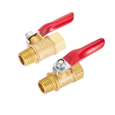 1/4" NPT Male x 1/4" NPT Female Tubing Fitting Straight Coupling Adapter Brass Ball Valve Shut Off Switch