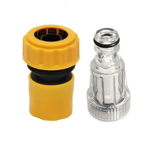 GHT 3/4" Thread Pipe Connect Fitting Water Hose Female Adapter, ABS Hose Quick Connector with Water Filter