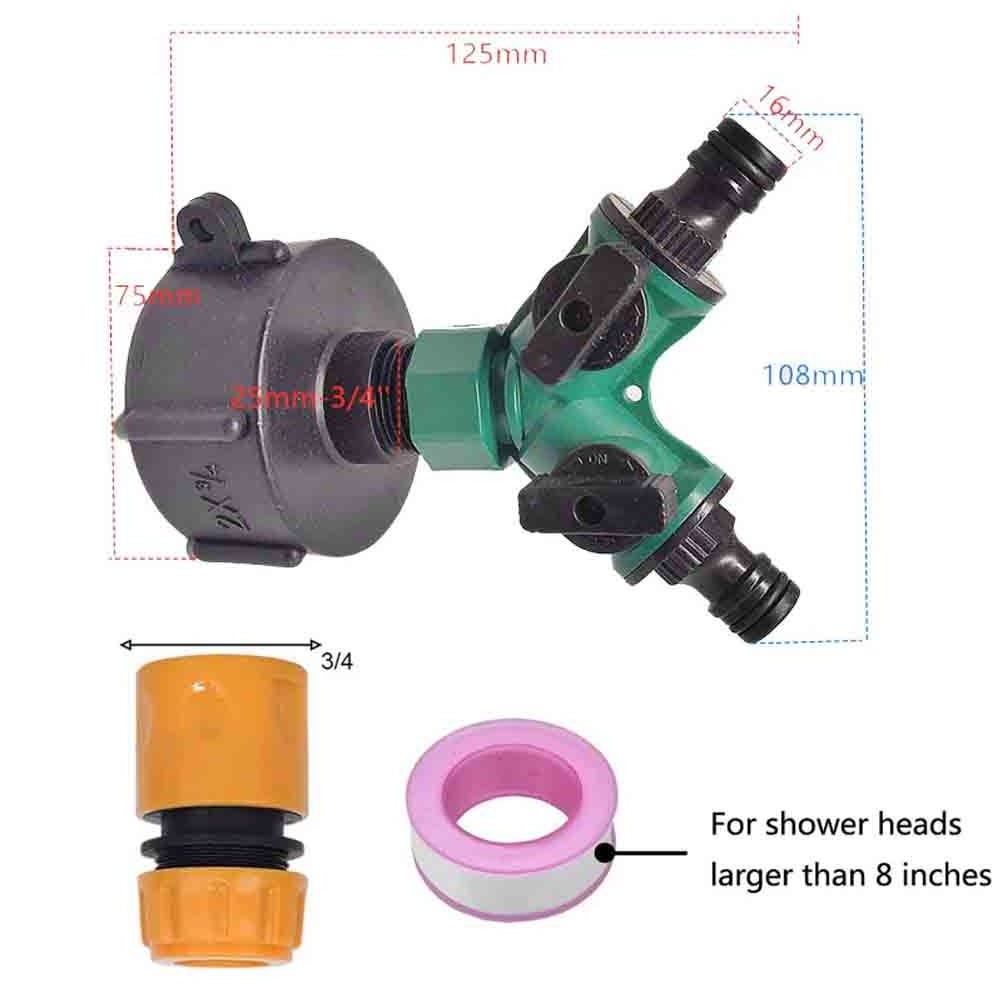 2 Way Garden Water Tank Connector for Garden Water Tank Hose Splitter Garden Rain Collector Tap Gallon Drain Water Valve