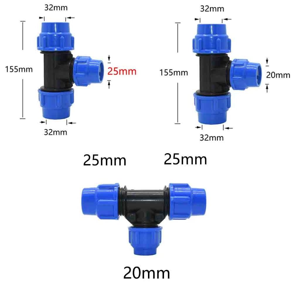 50 x 40 x 50mm Switch Water Splitter for Reducing PE Valve coupling Irrigation reducing water tap Hose splitter Pipe splitter