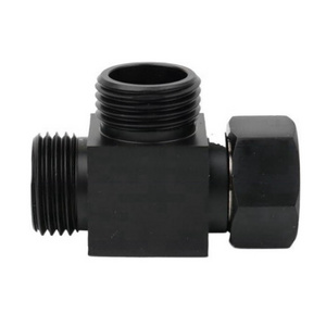 Matt Black G1/2" Copper Angle Valve Toilet Bidet Sprayer 3 Way Hose Fitting Tee T Shape Toilet Diverter Adapter