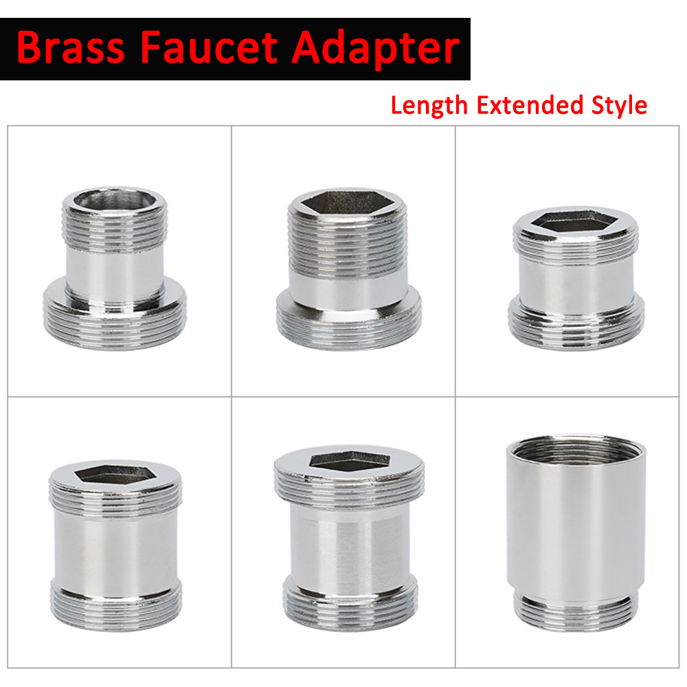 16/18/19/20/22/24mm to 22mm Length Extension Adapter Brass Thread Water Purifier Faucet Aerator Adapter