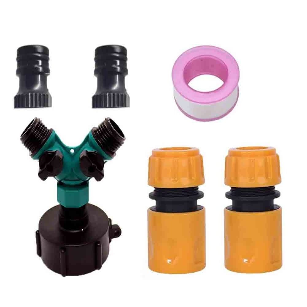 2 Way Garden Water Tank Connector for Garden Water Tank Hose Splitter Garden Rain Collector Tap Gallon Drain Water Valve