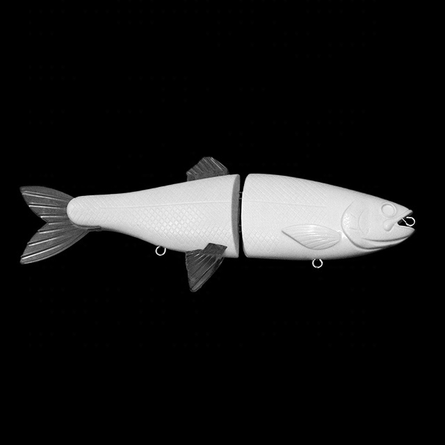 Unpainted AT01 Large Swing Fins And Tail Long Casting Blank Swim Bait Multi Jointed Lure Body Wholesale Sinking Bass Tackle