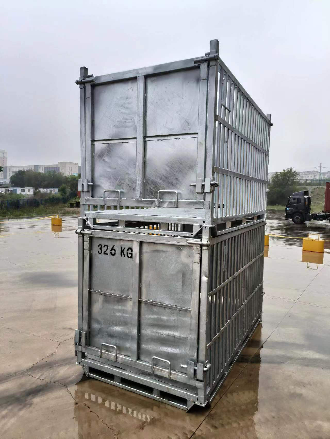 XINWANG-heavy duty industry storage cage galvanized large metal box metal crate