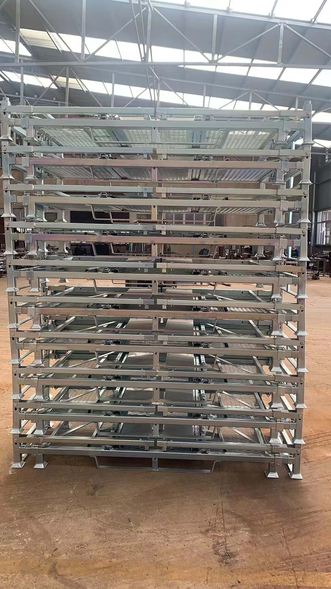 XINWANG-foldable metal glass rack industry supply transport liquid metal rack