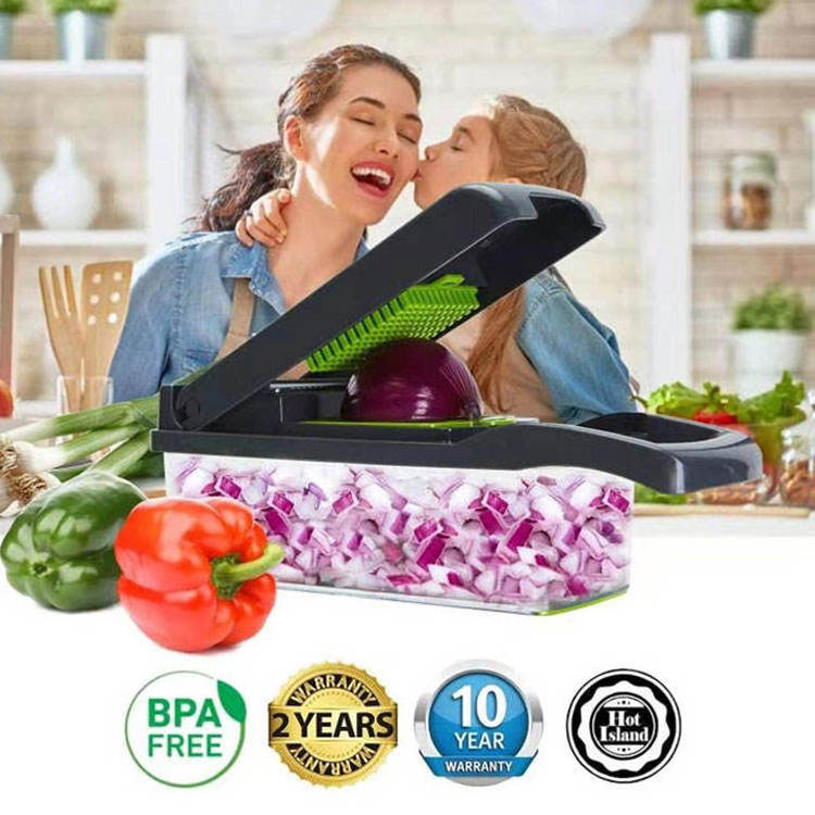 10 In 1 All In One Manual Full Star Multifunctional Mandoline Slicer Vegetable Onion Cutter And Veggie Chopper Set For Kitchen