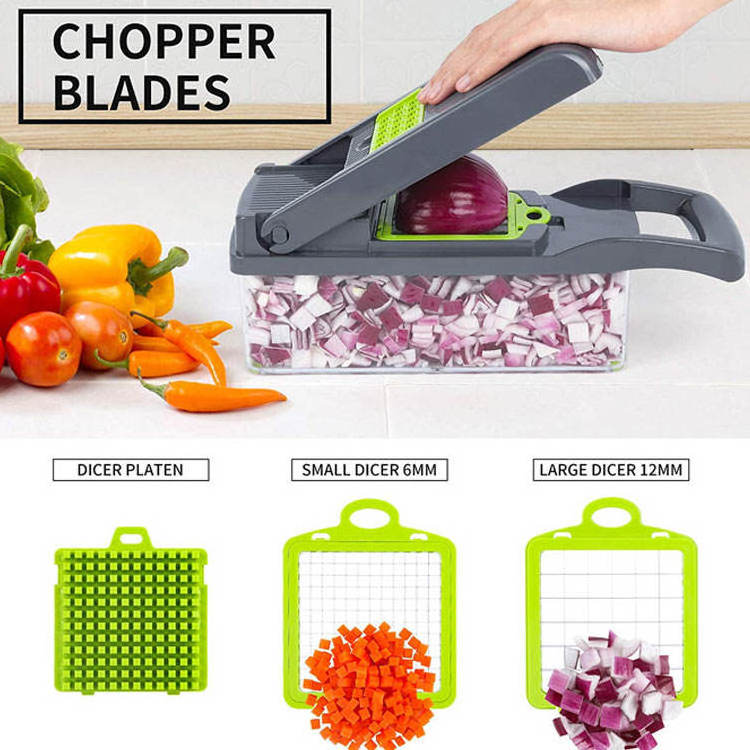 10 In 1 All In One Manual Full Star Multifunctional Mandoline Slicer Vegetable Onion Cutter And Veggie Chopper Set For Kitchen