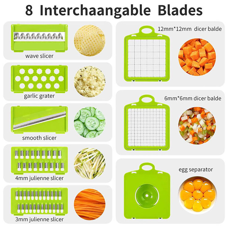 15 In 1 Handheld Manual Kitchen Multifunctional Potato Veggie Grater Mandoline Slicer Machine Onion Cutter And Vegetable Chopper