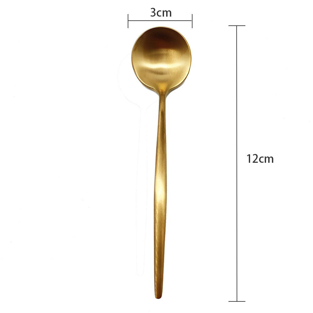 Mini Small Long Handled 304 Stainless Steel Rose Gold Teaspoon Metal Dessert Tea Spoon