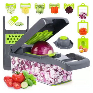 10-in-1 8 Blade Vegetable Slicer Onion Mincer Chopper Vegetable Chopper Cutter, Dicer Egg Slicer with Container