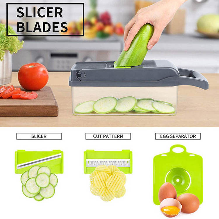 10 In 1 All In One Manual Full Star Multifunctional Mandoline Slicer Vegetable Onion Cutter And Veggie Chopper Set For Kitchen