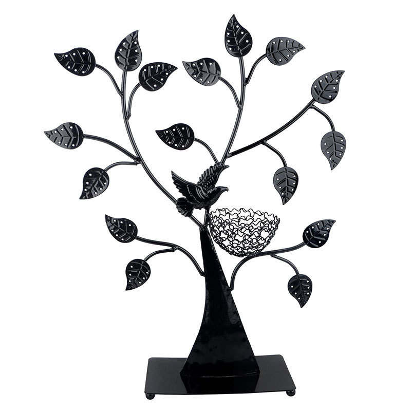 Jewelry Tree Bird Nest Black Table Top Decor 48 Pair Earrings Holder/Bracelets Necklace Organizer Stand Display Tower