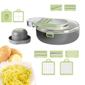 Multifunctional 9 In 1 Mandoline Potato Grater Veggie Spiral Cutter Chopper Kitchen Slicing Shredder Draining Vegetable Cutter