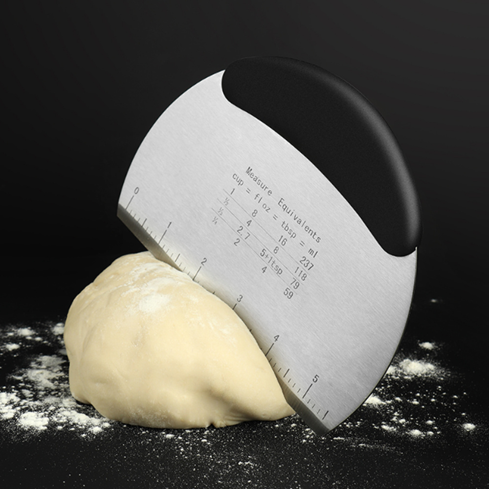 Stainless Steel Dough Scraper Pastry Cutter Chopper and Silicone Bowl Scraper