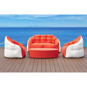 Wholesale Innovation Design Lightweight No Frame Tomato and White Fabric Eco-friendly Light Weight Garden Outdoor Furniture Sofa