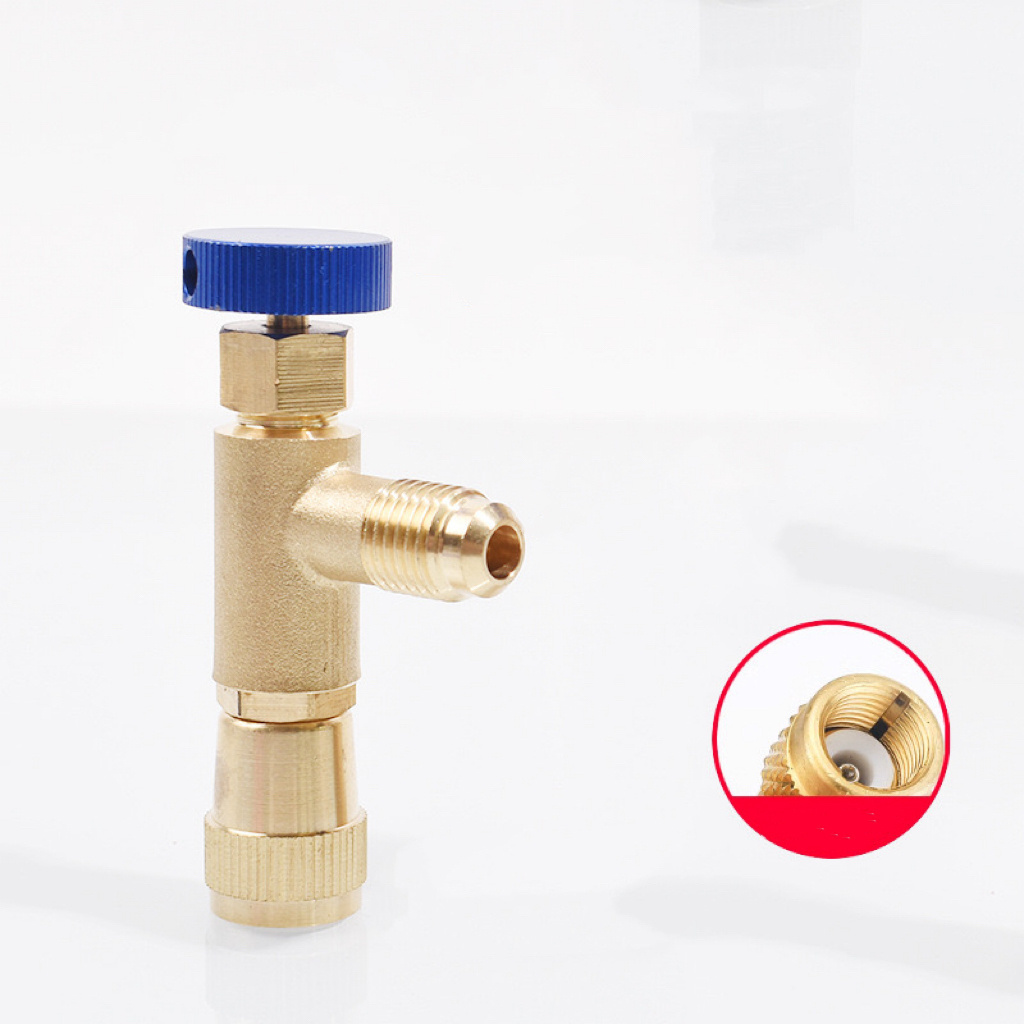 R22 Fluorine Liquid Safety Valve Air Conditioner Fitting Safety Fill Valve Special Tools For Refrigerant Charging Adapter