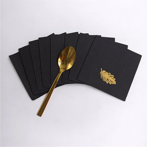 Napkin Tissue Paper Napkins & Serviettes Airlaid Paper China with Customized Design 2024 Wholesale Air-laid Black Printed 1 Ply