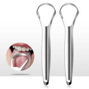 Hot Selling Premium Stainless Stainless Steel Oral Hygiene Tongue Cleaner Scraper Tongue Cleaner